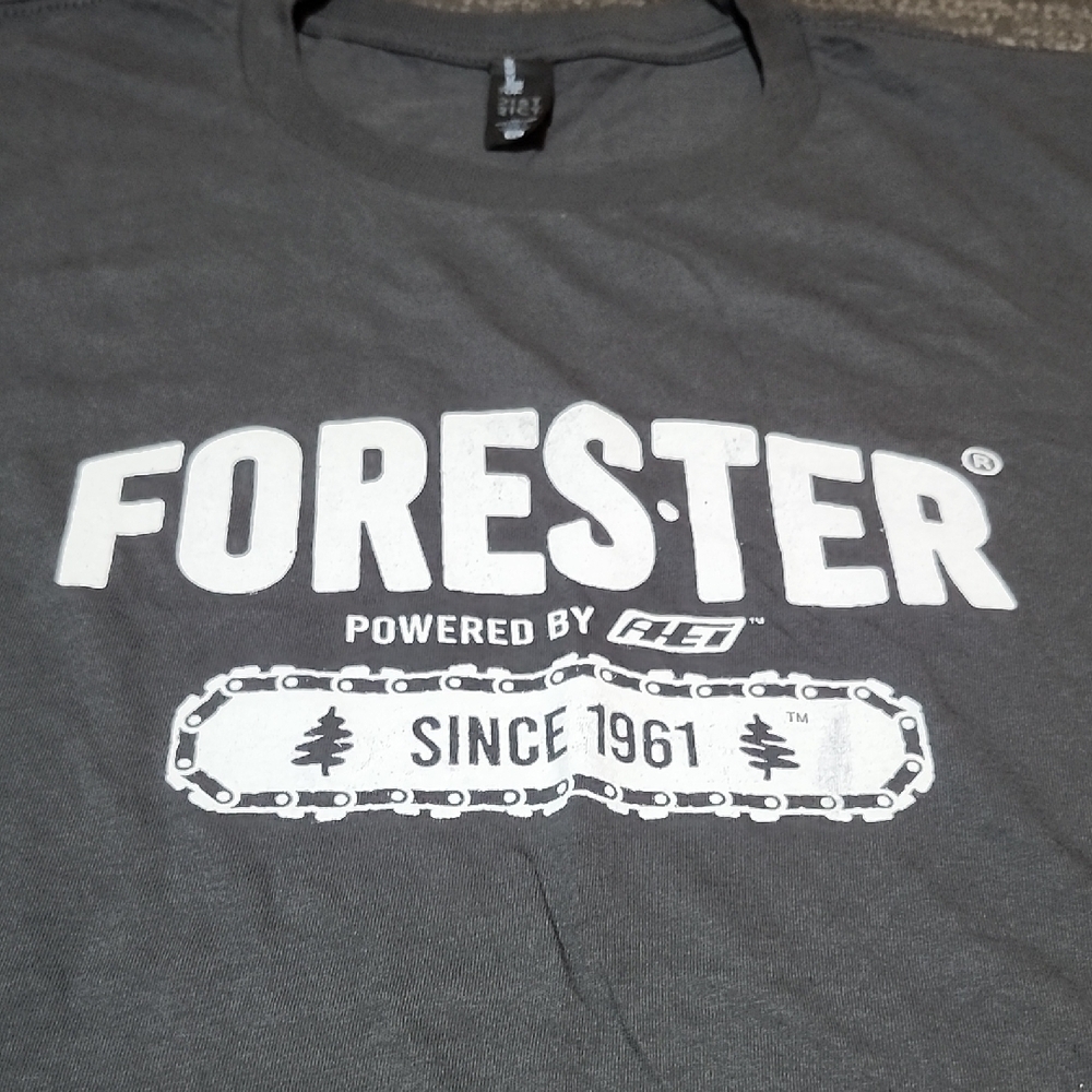 FORES*TER BAR & CHAIN GRAPHIC GRAY CREW-NECK SHORT-SLEEVE TEE-SHIRT XL